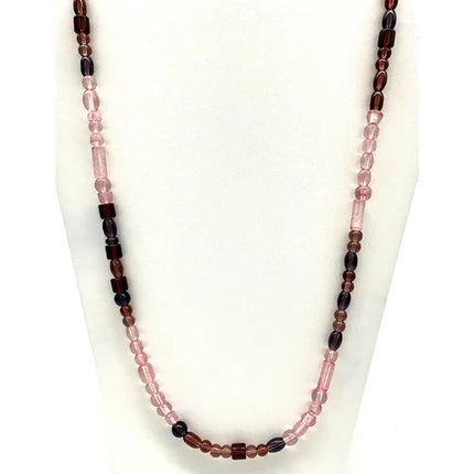 Rose & Purple Glass Bead Necklaces