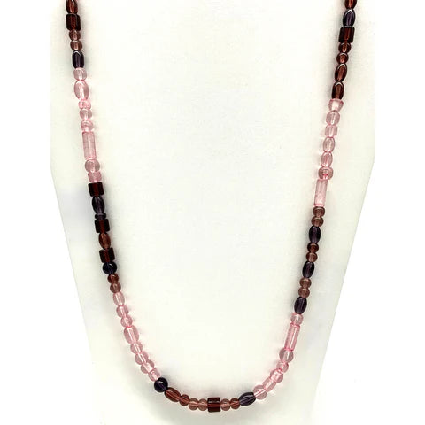 Rose & Purple Glass Bead Necklaces