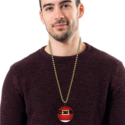 Santa Belt Medallion 33 Inch Bead Necklaces