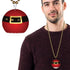 Santa Belt Medallion 33 Inch Bead Necklaces - Pack of 12