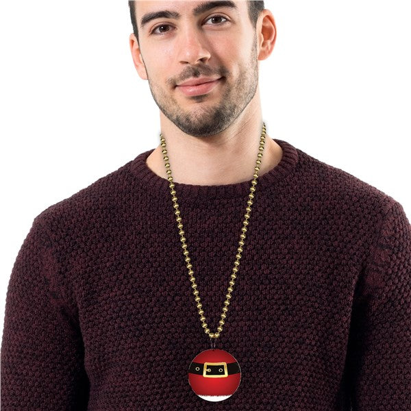 Santa Belt Medallion 33 Inch Bead Necklaces