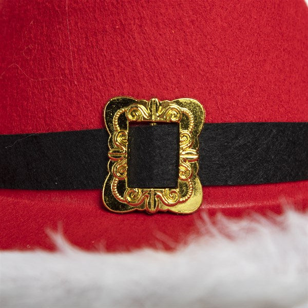 Santa Claus Red Cowboy Hat With White Faux Fur