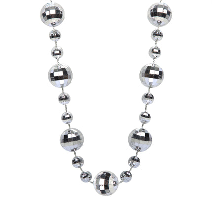 Silver Disco Ball Bead Necklace
