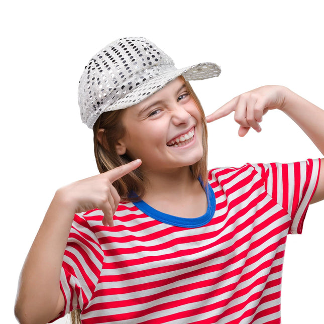 Silver Sequin Cap
