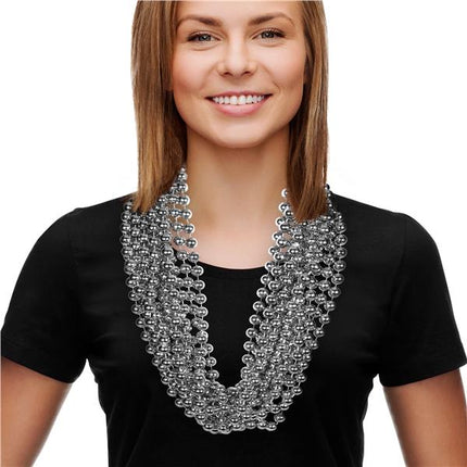 Silver 33 Inch 12mm Bead Necklaces