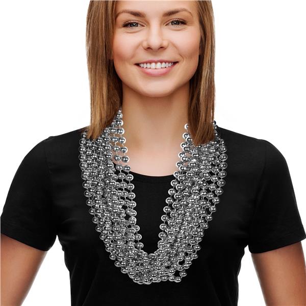 Silver 33 Inch 12mm Bead Necklaces