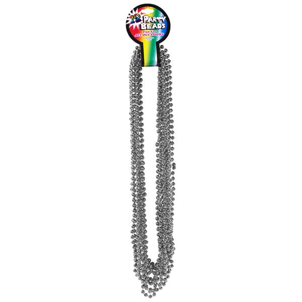 Silver 7mm Bead 33 Inch Necklaces - Pack of 12