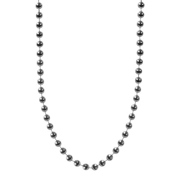Silver 7mm Beaded 33 Inch Necklaces