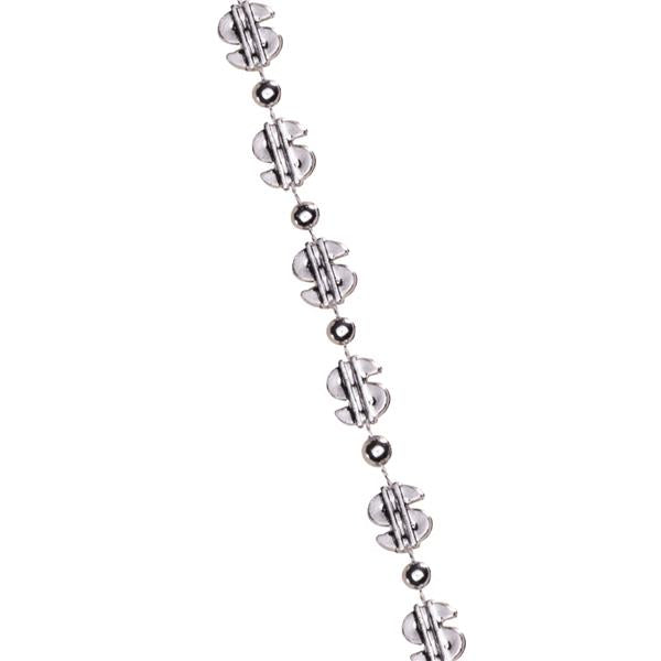 Silver Beaded Dollar Sign Necklaces