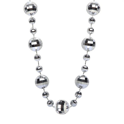 Silver Disco Ball Beaded Necklace