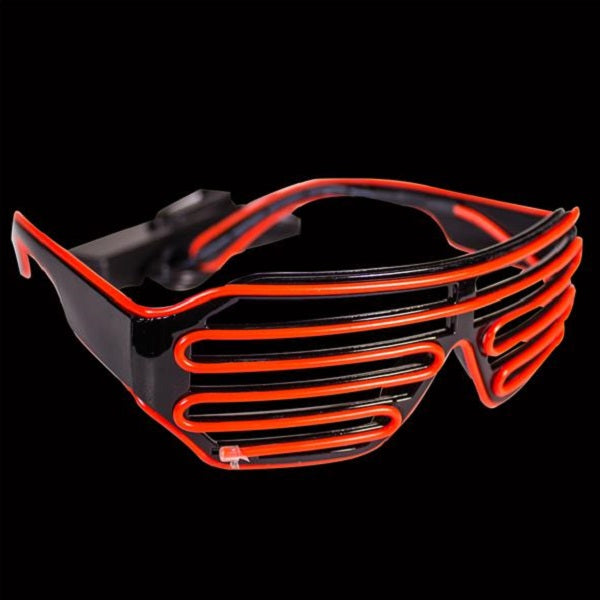 Slotted Red EL Wire Eyeglasses