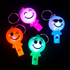 2″ Light-Up Smiley Face Whistle Keychains – Pack of 12