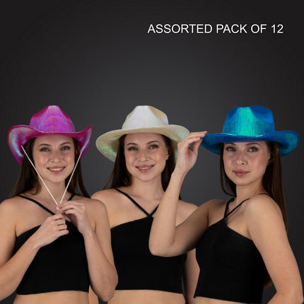 Sparkly Metallic Holographic Iridescent Cowboy Hats