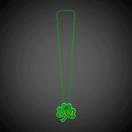 St. Patrick's Day LED Light Up Pendant Bead Necklaces Retail Display