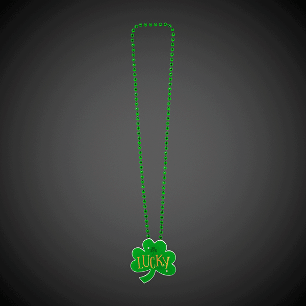 St. Patrick's Day LED Light Up Pendant Bead Necklaces Retail Display