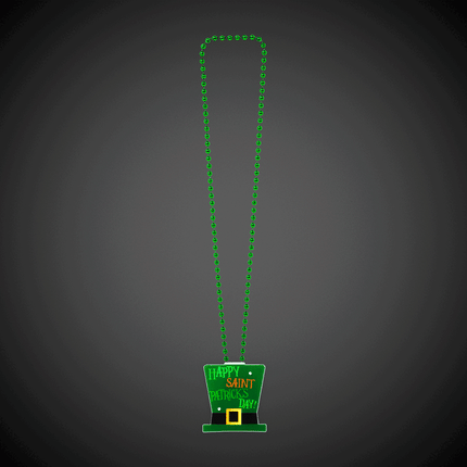 St. Patrick's Day LED Light Up Pendant Beaded Necklaces Retail Display