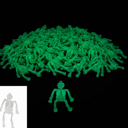 Glow In The Dark Goofy Halloween Skeletons - Pack of 120