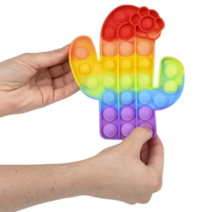 4.75" Rainbow Cactus Bubble Poppers