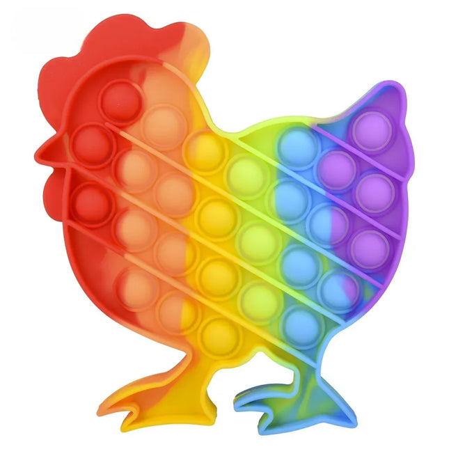 6.5"-8" Rainbow Farm Animals Bubble Poppers