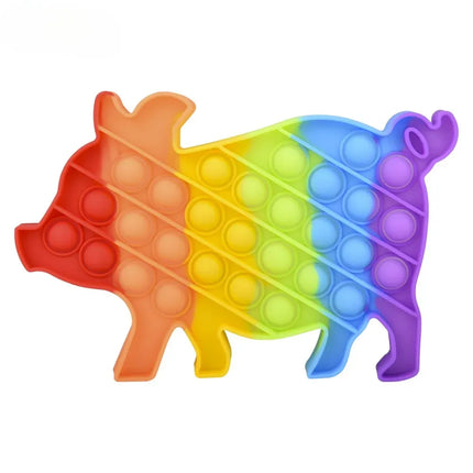 6.5"-8" Rainbow Farm Animals Bubble Poppers