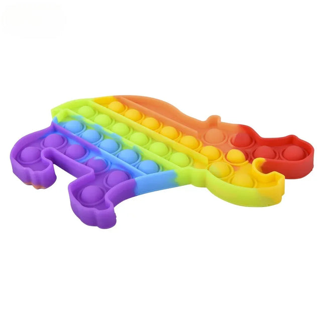 7" Rainbow Hippo Bubble Poppers