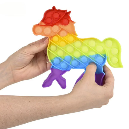 7.5" Rainbow Horse Bubble Poppers