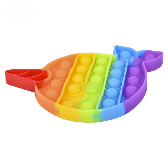 5.75" Rainbow Narwhal Bubble Poppers