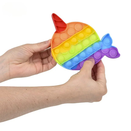 5.75" Rainbow Narwhal Bubble Poppers