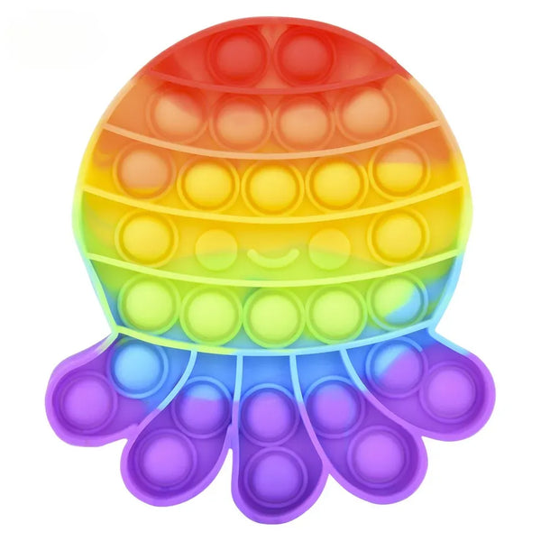 6 Rainbow Octopus Bubble Poppers
