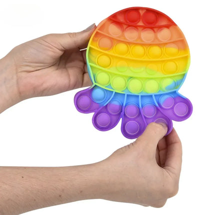 6" Rainbow Octopus Bubble Poppers