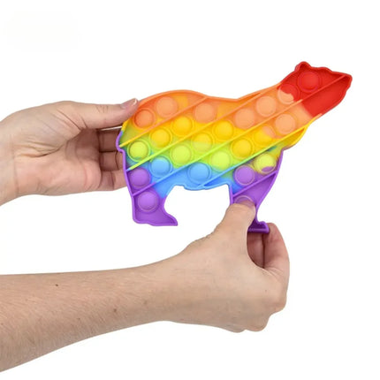 7" Rainbow Polar Bear Bubble Poppers