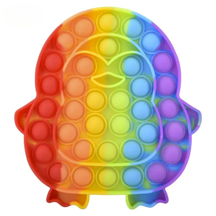 7" Rainbow Penguin Bubble Poppers