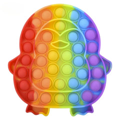 7" Rainbow Penguin Bubble Poppers