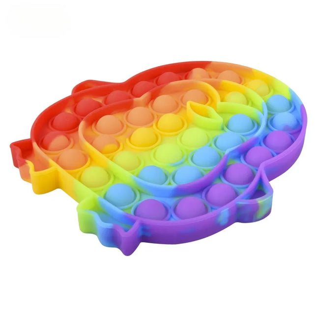 7" Rainbow Penguin Bubble Poppers
