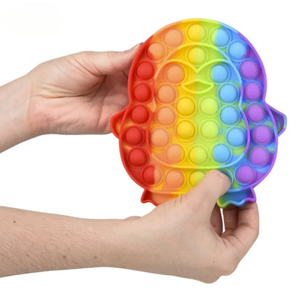 7" Rainbow Penguin Bubble Poppers