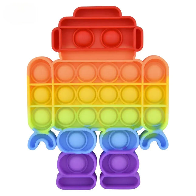 6.25" Rainbow Robot Bubble Poppers