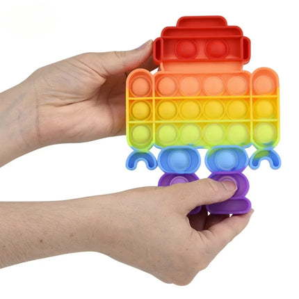 6.25" Rainbow Robot Bubble Poppers