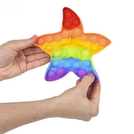 6" Rainbow Starfish Bubble Poppers