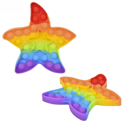 6" Rainbow Starfish Bubble Poppers