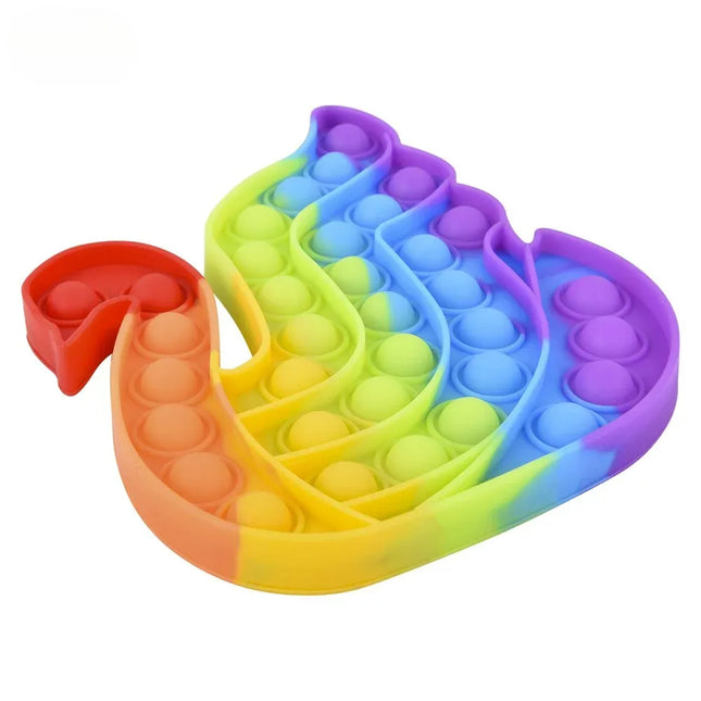6.5" Rainbow Swan Bubble Poppers