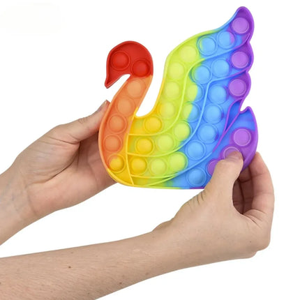 6.5" Rainbow Swan Bubble Poppers