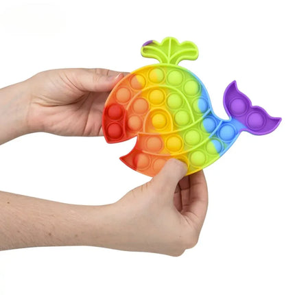 8.5" Rainbow Whale Bubble Poppers