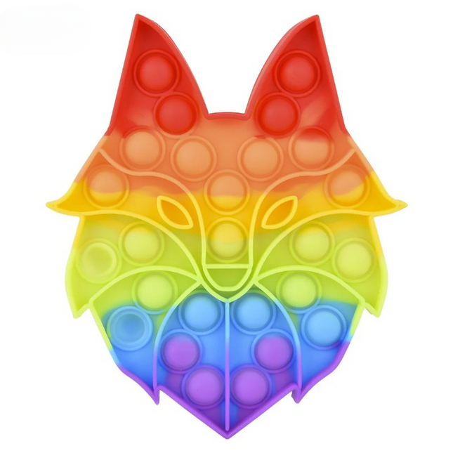 7" Rainbow Wolf Bubble Poppers