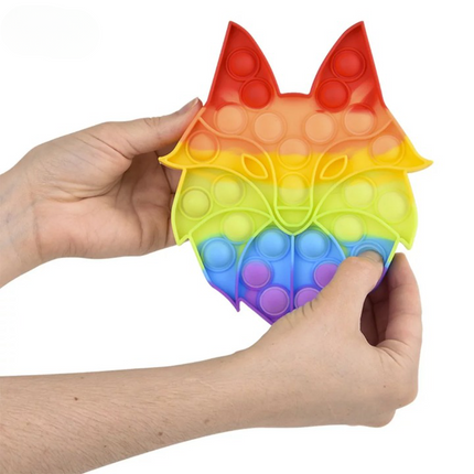 7" Rainbow Wolf Bubble Poppers