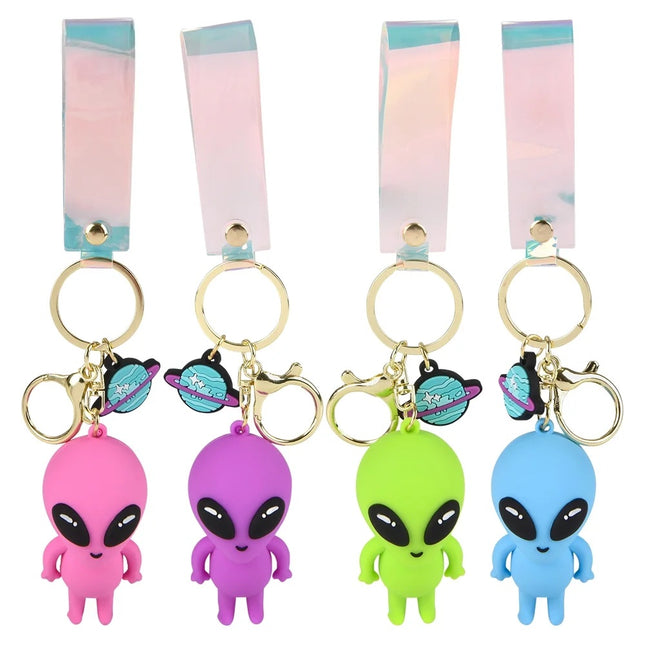 (T) Alien Charm Wristlet Backpack Keyring - Pack of 24 Assorted Keychains