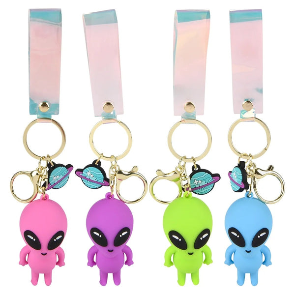 (T) Alien Charm Wristlet Backpack Keyring - Pack of 24 Assorted Keychains