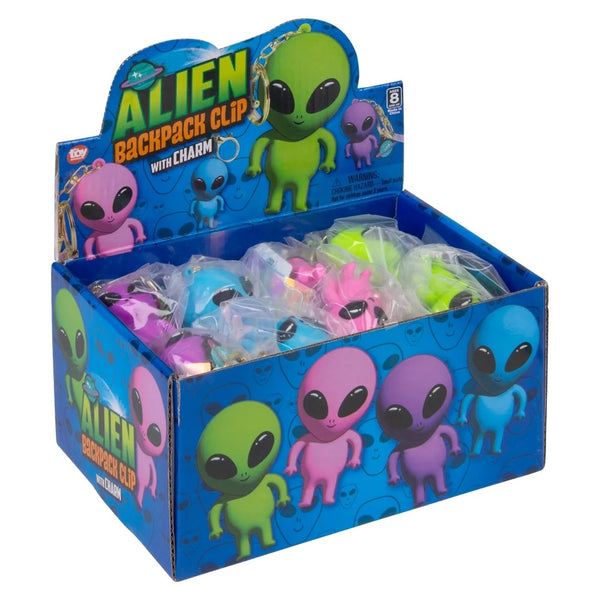 (T) Alien Charm Wristlet Backpack Keyring - Pack of 24 Keychains
