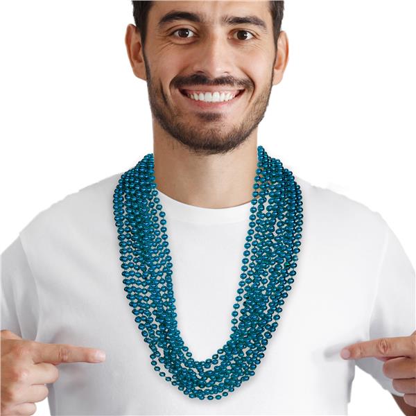 Teal 7mm Bead 33 Inch Necklaces