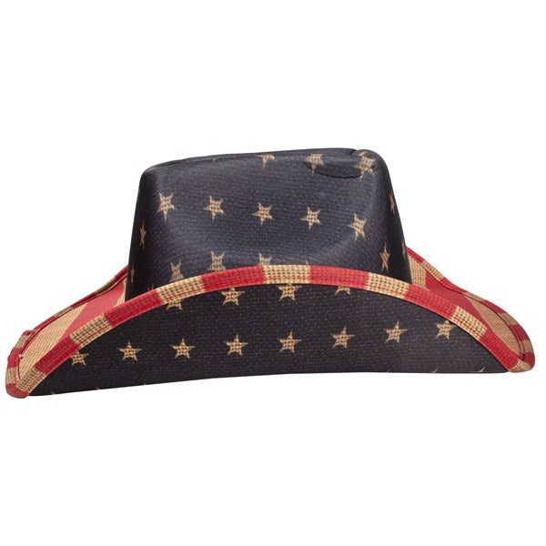 Chapeau de Cowboy Patriotique Drapeau Américain Vintage