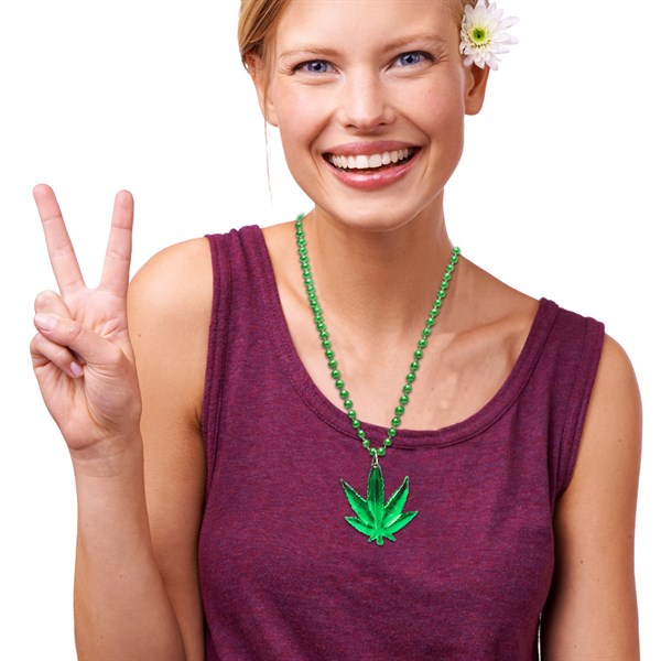 Weed Leaf 33 Inch Beaded Necklaces